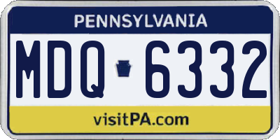 PA license plate MDQ6332