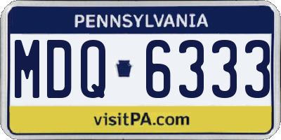 PA license plate MDQ6333