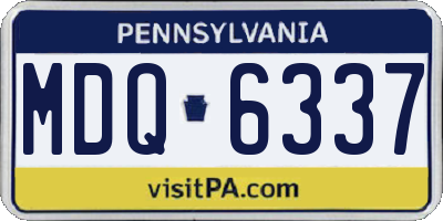 PA license plate MDQ6337