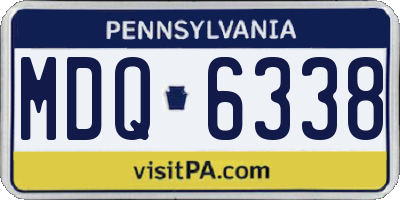 PA license plate MDQ6338