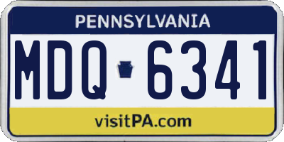 PA license plate MDQ6341