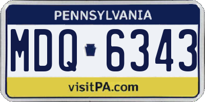 PA license plate MDQ6343
