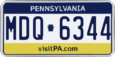 PA license plate MDQ6344