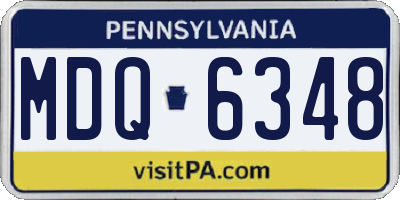 PA license plate MDQ6348