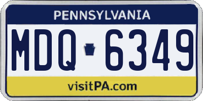 PA license plate MDQ6349