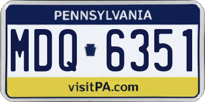 PA license plate MDQ6351