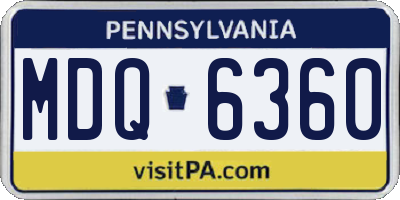 PA license plate MDQ6360
