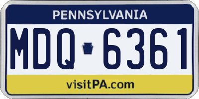 PA license plate MDQ6361