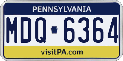 PA license plate MDQ6364
