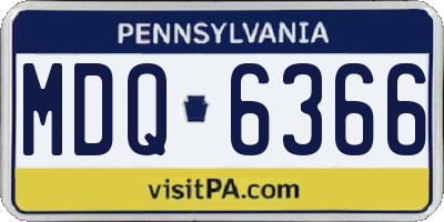 PA license plate MDQ6366