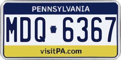 PA license plate MDQ6367
