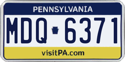 PA license plate MDQ6371