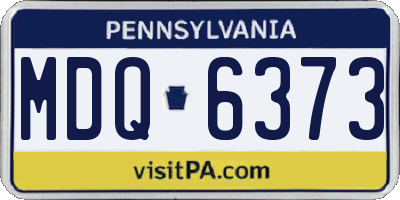 PA license plate MDQ6373