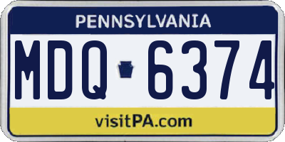 PA license plate MDQ6374