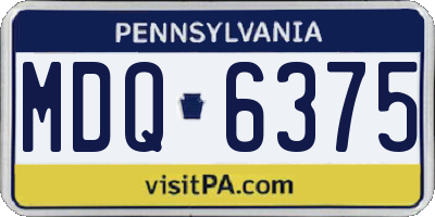 PA license plate MDQ6375