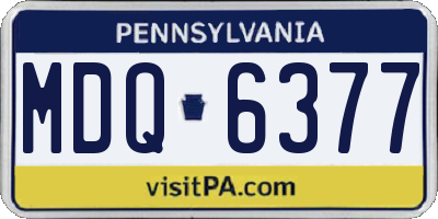PA license plate MDQ6377
