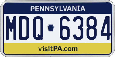 PA license plate MDQ6384