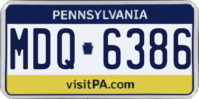 PA license plate MDQ6386