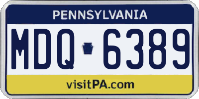 PA license plate MDQ6389