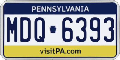 PA license plate MDQ6393