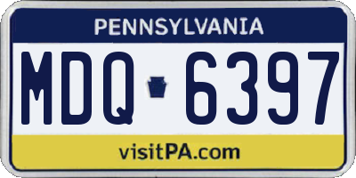 PA license plate MDQ6397