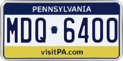 PA license plate MDQ6400
