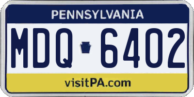 PA license plate MDQ6402