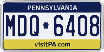 PA license plate MDQ6408