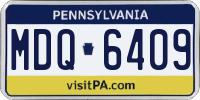 PA license plate MDQ6409