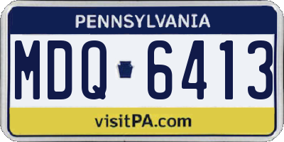 PA license plate MDQ6413