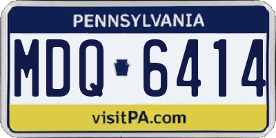 PA license plate MDQ6414