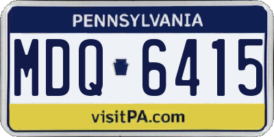 PA license plate MDQ6415
