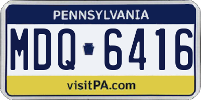 PA license plate MDQ6416