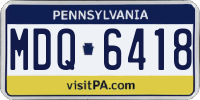 PA license plate MDQ6418