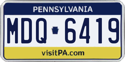 PA license plate MDQ6419