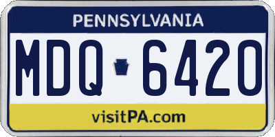 PA license plate MDQ6420