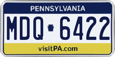 PA license plate MDQ6422