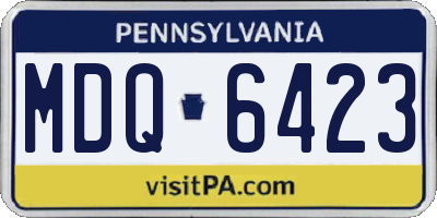 PA license plate MDQ6423