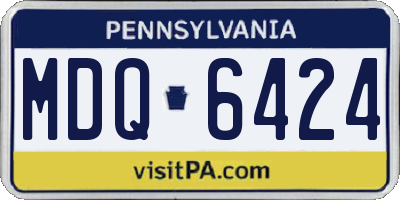 PA license plate MDQ6424