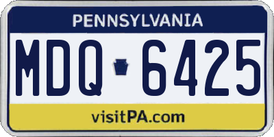 PA license plate MDQ6425