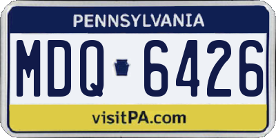 PA license plate MDQ6426