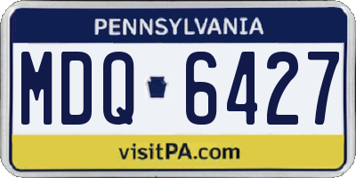 PA license plate MDQ6427