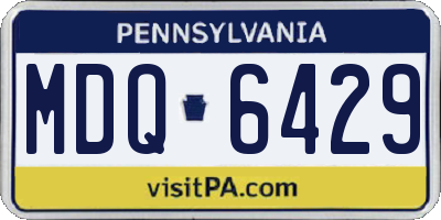 PA license plate MDQ6429