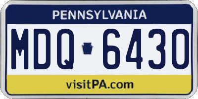 PA license plate MDQ6430