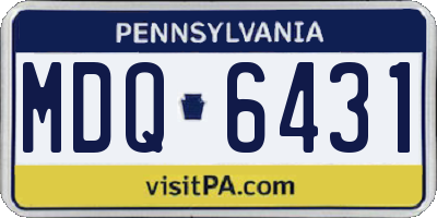 PA license plate MDQ6431
