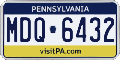 PA license plate MDQ6432