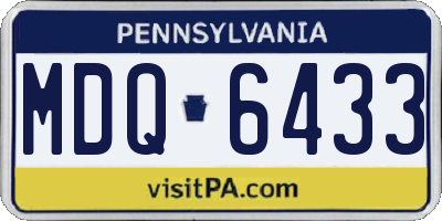 PA license plate MDQ6433