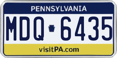 PA license plate MDQ6435