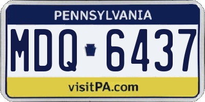 PA license plate MDQ6437