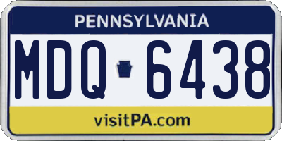 PA license plate MDQ6438
